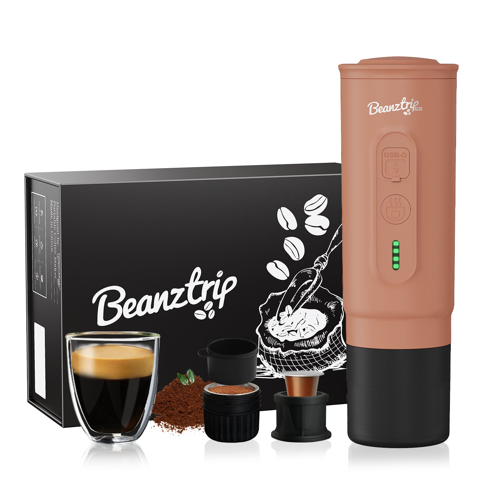 H02 PRO Portable Espresso Coffee Maker - Gift Set - Khaki Beanztrip Official Store H02 PRO Portable Espresso Coffee Maker - Gift Set - Khaki Beanztrip Official Store