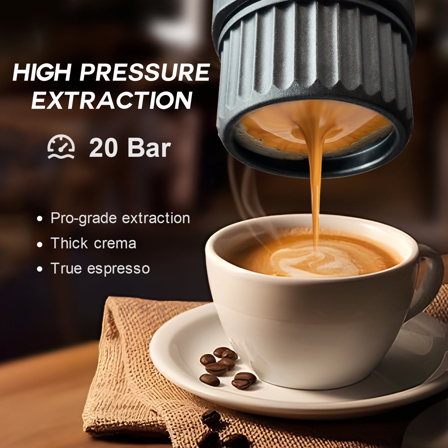 H02 PRO Portable Espresso Coffee Maker - Gift Set - Khaki