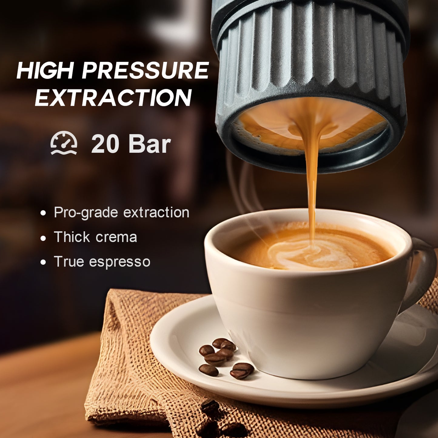 H02 PRO Portable Espresso Coffee Maker - Gift Set - White