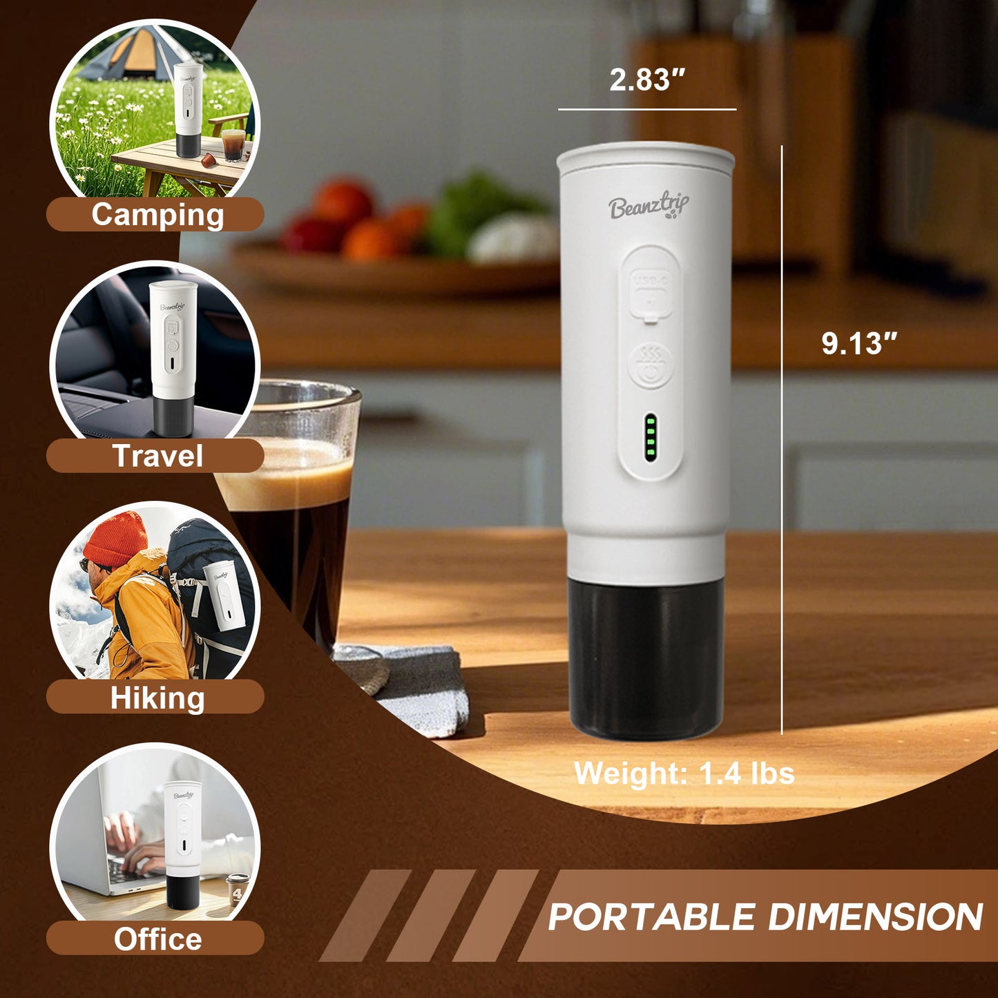 H02 PRO Portable Espresso Coffee Maker - Gift Set - White